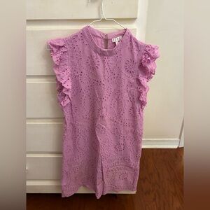 TCEC Lavender Simple Eyelet Dress